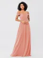 A-Line/Princess Chiffon Ruched Off-the-Shoulder Sleeveless Floor-Length Bridesmaid Dresses