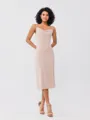 Sheath/Column Charmeuse Ruched Spaghetti Straps Sleeveless Tea-Length Bridesmaid Dresses