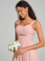 A-Line/Princess Straps Floor-Lengt Sleeveless Chiffon Bridesmaid Dress