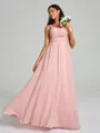 A-Line/Princess Straps Floor-Lengt Sleeveless Chiffon Bridesmaid Dress