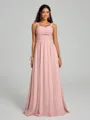 A-Line/Princess Straps Floor-Lengt Sleeveless Chiffon Bridesmaid Dress