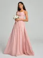 A-Line/Princess Straps Floor-Lengt Sleeveless Chiffon Bridesmaid Dress