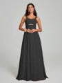 A-Line/Princess Straps Floor-Lengt Sleeveless Chiffon Bridesmaid Dress
