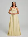 A-Line/Princess Straps Floor-Lengt Sleeveless Chiffon Bridesmaid Dress