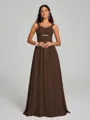 A-Line/Princess Straps Floor-Lengt Sleeveless Chiffon Bridesmaid Dress