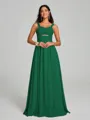 A-Line/Princess Straps Floor-Lengt Sleeveless Chiffon Bridesmaid Dress