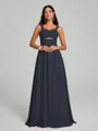 A-Line/Princess Straps Floor-Lengt Sleeveless Chiffon Bridesmaid Dress