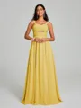 A-Line/Princess Straps Floor-Lengt Sleeveless Chiffon Bridesmaid Dress