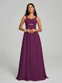 A-Line/Princess Straps Floor-Lengt Sleeveless Chiffon Bridesmaid Dress