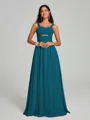 A-Line/Princess Straps Floor-Lengt Sleeveless Chiffon Bridesmaid Dress