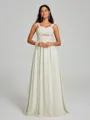 A-Line/Princess Straps Floor-Lengt Sleeveless Chiffon Bridesmaid Dress