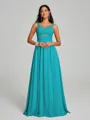 A-Line/Princess Straps Floor-Lengt Sleeveless Chiffon Bridesmaid Dress