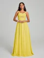 A-Line/Princess Straps Floor-Lengt Sleeveless Chiffon Bridesmaid Dress