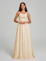 A-Line/Princess Straps Floor-Lengt Sleeveless Chiffon Bridesmaid Dress