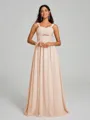 A-Line/Princess Straps Floor-Lengt Sleeveless Chiffon Bridesmaid Dress