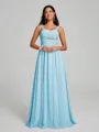 A-Line/Princess Straps Floor-Lengt Sleeveless Chiffon Bridesmaid Dress