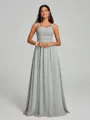 A-Line/Princess Straps Floor-Lengt Sleeveless Chiffon Bridesmaid Dress