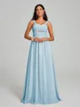 A-Line/Princess Straps Floor-Lengt Sleeveless Chiffon Bridesmaid Dress