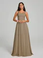 A-Line/Princess Straps Floor-Lengt Sleeveless Chiffon Bridesmaid Dress