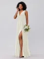 A-Line/Princess Chiffon Ruffles V-neck Sleeveless Floor-Length Bridesmaid Dresses