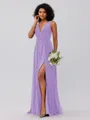 A-Line/Princess Chiffon Ruffles V-neck Sleeveless Floor-Length Bridesmaid Dresses