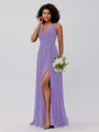 A-Line/Princess Chiffon Ruffles V-neck Sleeveless Floor-Length Bridesmaid Dresses