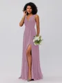 A-Line/Princess Chiffon Ruffles V-neck Sleeveless Floor-Length Bridesmaid Dresses