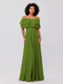 A-Line/Princess Chiffon Ruffles Off-the-Shoulder Sleeveless Floor-Length Bridesmaid Dresses