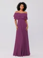 A-Line/Princess Chiffon Ruffles Off-the-Shoulder Sleeveless Floor-Length Bridesmaid Dresses