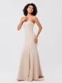 Trumpet/Mermaid Stretch Crepe Ruffles Strapless Sleeveless Sweep/Brush Train Bridesmaid Dresses