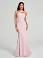 Sheath/Column One-Shoulder Floor-Length Sleeveless Stretch Crepe Bridesmaid Dress