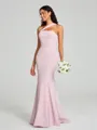 Sheath/Column One-Shoulder Floor-Length Sleeveless Stretch Crepe Bridesmaid Dress