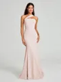 Sheath/Column One-Shoulder Floor-Length Sleeveless Stretch Crepe Bridesmaid Dress