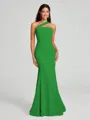 Sheath/Column One-Shoulder Floor-Length Sleeveless Stretch Crepe Bridesmaid Dress