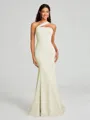 Sheath/Column One-Shoulder Floor-Length Sleeveless Stretch Crepe Bridesmaid Dress