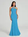Sheath/Column One-Shoulder Floor-Length Sleeveless Stretch Crepe Bridesmaid Dress