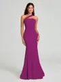 Sheath/Column One-Shoulder Floor-Length Sleeveless Stretch Crepe Bridesmaid Dress