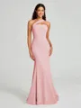 Sheath/Column One-Shoulder Floor-Length Sleeveless Stretch Crepe Bridesmaid Dress