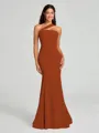 Sheath/Column One-Shoulder Floor-Length Sleeveless Stretch Crepe Bridesmaid Dress