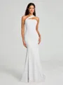 Sheath/Column One-Shoulder Floor-Length Sleeveless Stretch Crepe Bridesmaid Dress