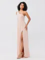 A-Line/Princess Jersey Ruffles One-Shoulder Sleeveless Floor-Length Bridesmaid Dresses