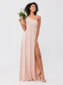 A-Line/Princess Jersey Ruffles One-Shoulder Sleeveless Floor-Length Bridesmaid Dresses
