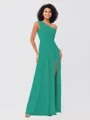 A-Line/Princess Jersey Ruffles One-Shoulder Sleeveless Floor-Length Bridesmaid Dresses