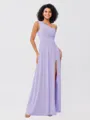 A-Line/Princess Jersey Ruffles One-Shoulder Sleeveless Floor-Length Bridesmaid Dresses