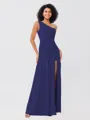 A-Line/Princess Jersey Ruffles One-Shoulder Sleeveless Floor-Length Bridesmaid Dresses