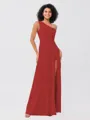 A-Line/Princess Jersey Ruffles One-Shoulder Sleeveless Floor-Length Bridesmaid Dresses