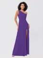 A-Line/Princess Jersey Ruffles One-Shoulder Sleeveless Floor-Length Bridesmaid Dresses
