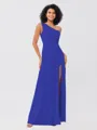 A-Line/Princess Jersey Ruffles One-Shoulder Sleeveless Floor-Length Bridesmaid Dresses