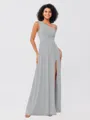 A-Line/Princess Jersey Ruffles One-Shoulder Sleeveless Floor-Length Bridesmaid Dresses