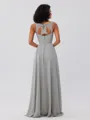 A-Line/Princess Chiffon Ruffles V-neck Sleeveless Floor-Length Bridesmaid Dresses